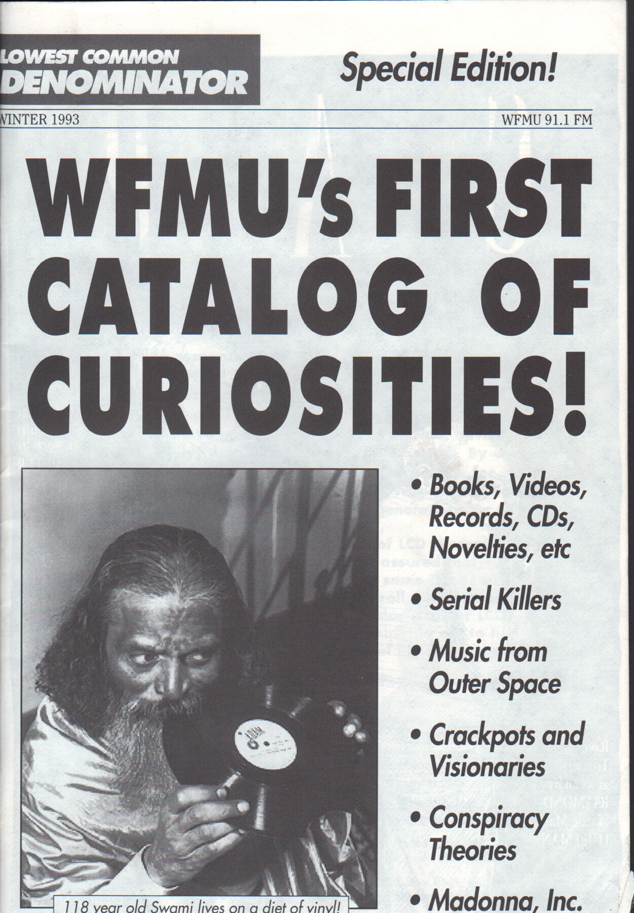 KURT COBAIN OWNED WFMU PROGRAM GUIDE USED DURING MTV UNPLUGGED REHEARSALS